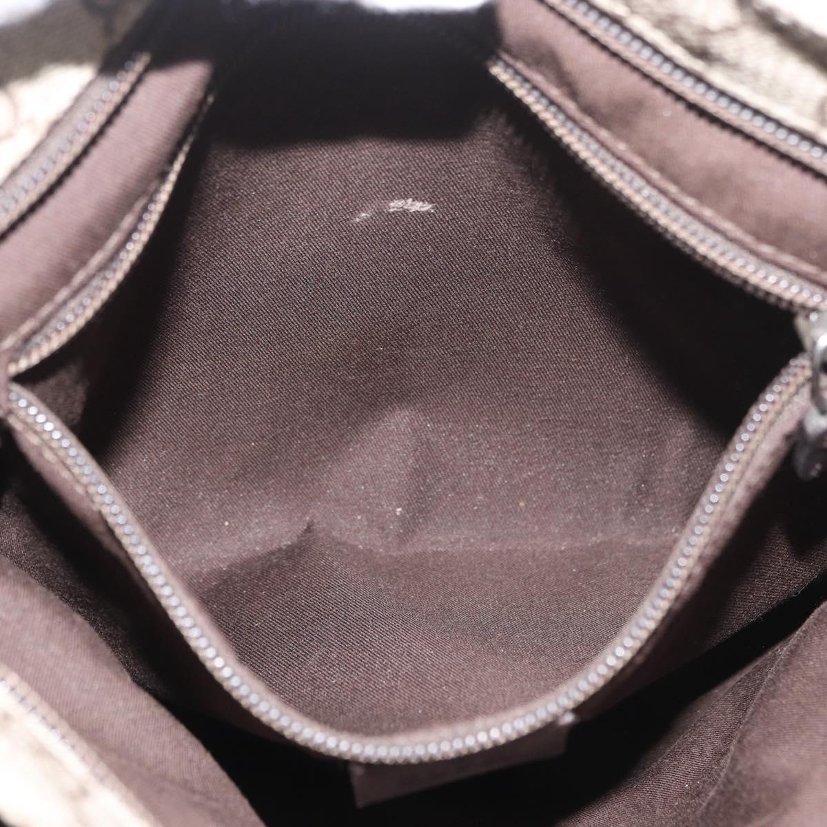 GUCCI GG Supreme Shoulder Bag PVC Beige Silver 141626 Auth 177434
