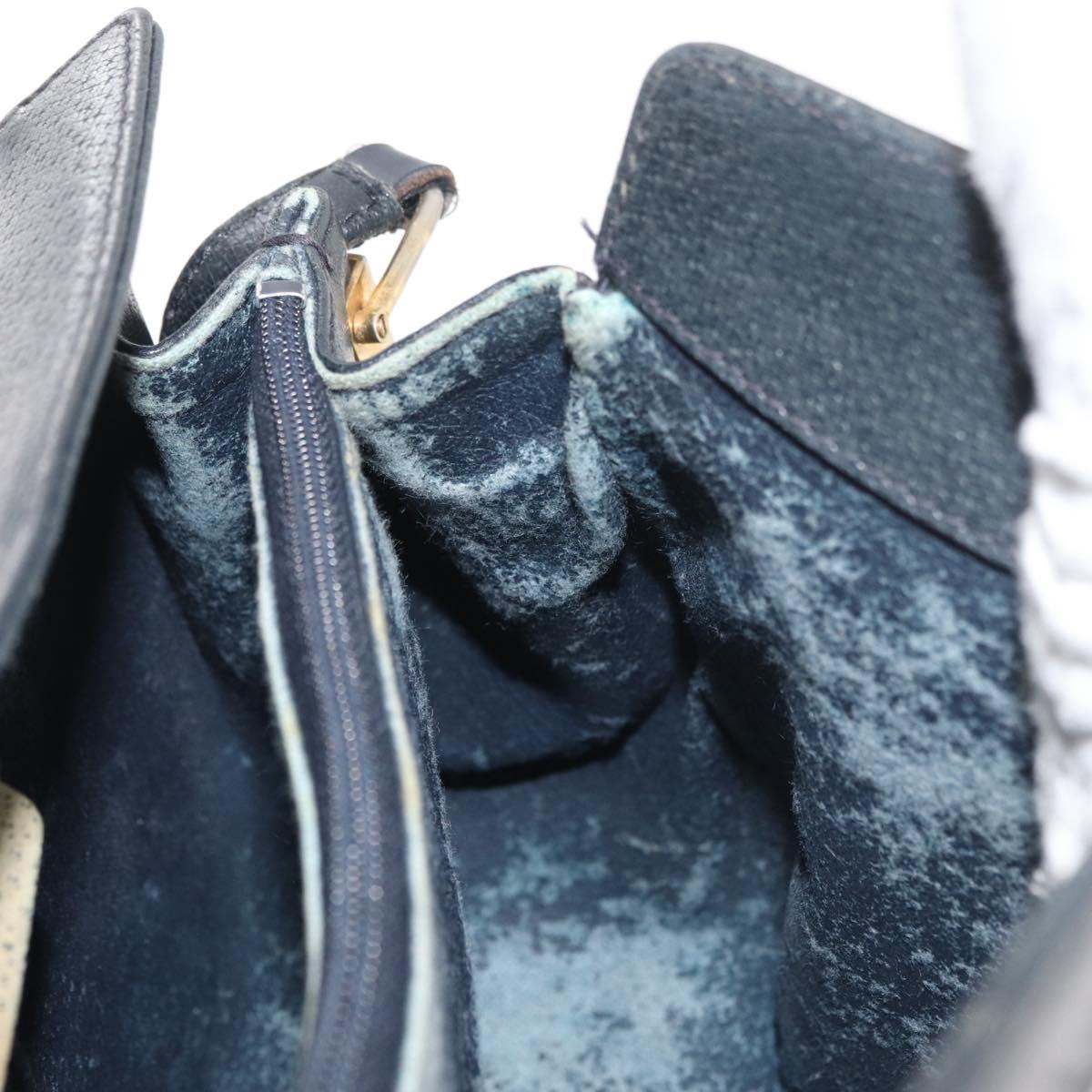 GUCCI GG Supreme Sherry Line Shoulder Bag PVC Navy Gold 10 02 024 Auth 177436