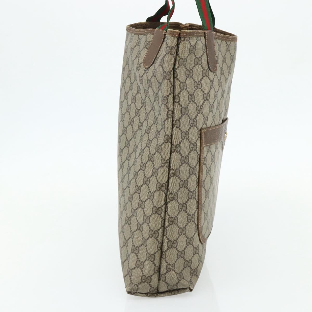 GUCCI GG Supreme Web Sherry Line Bag PVC Beige Red Green 89 02 003 Auth 177437