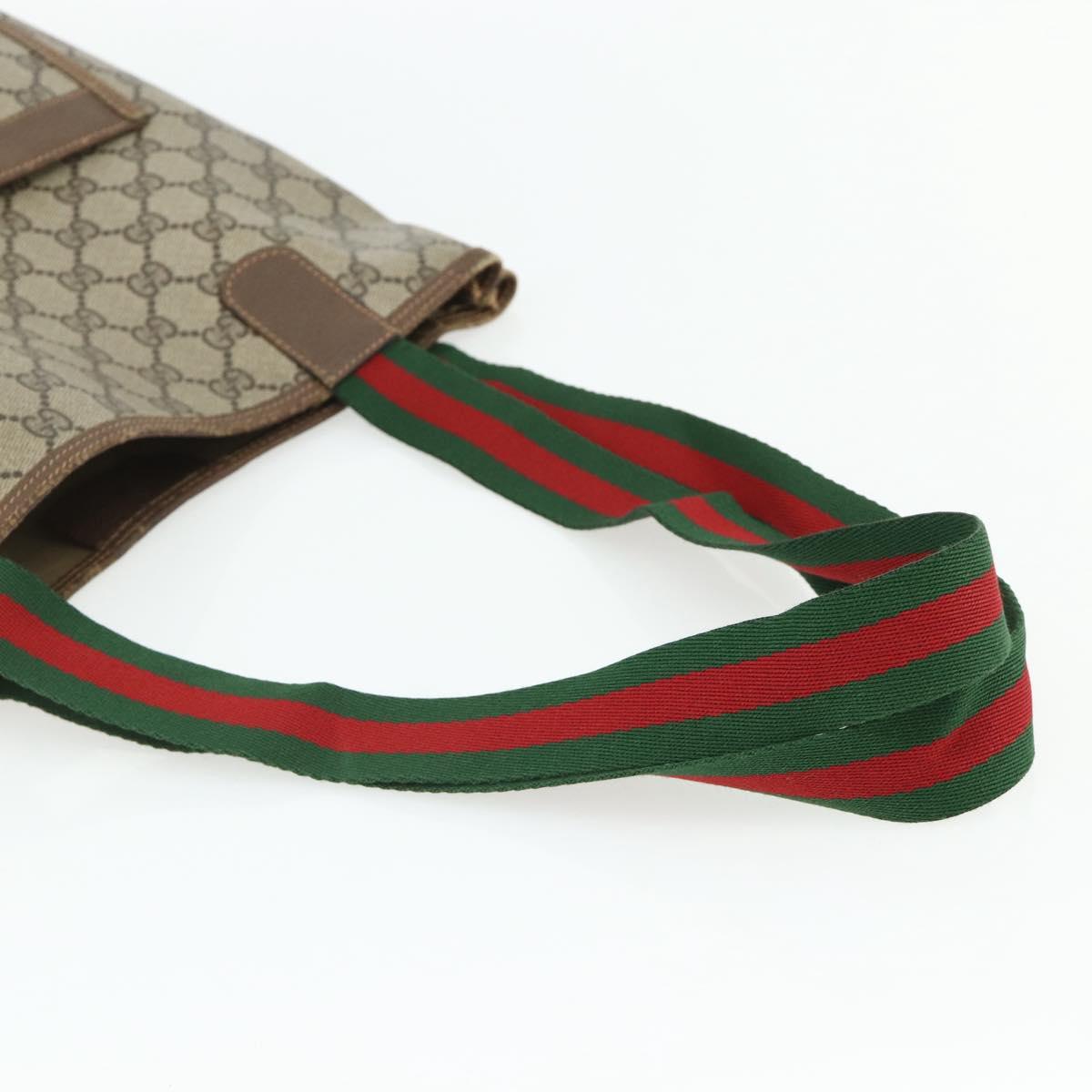 GUCCI GG Supreme Web Sherry Line Bag PVC Beige Red Green 89 02 003 Auth 177437