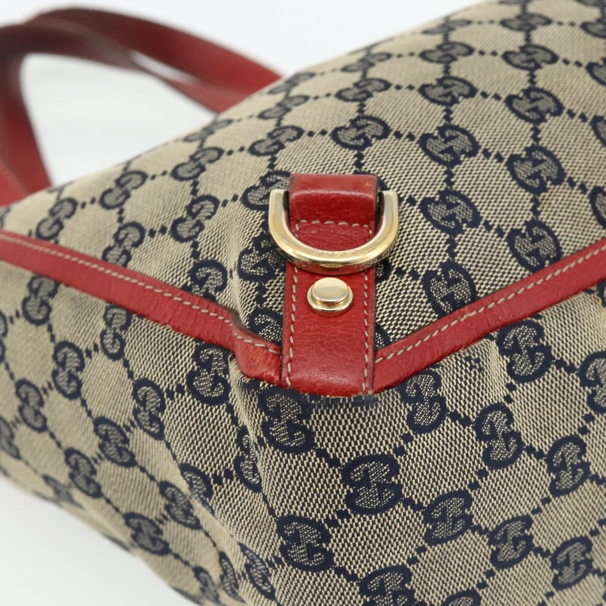 GUCCI GG Canvas Abbey Hand Bag Beige Gold 130739 Auth 177438