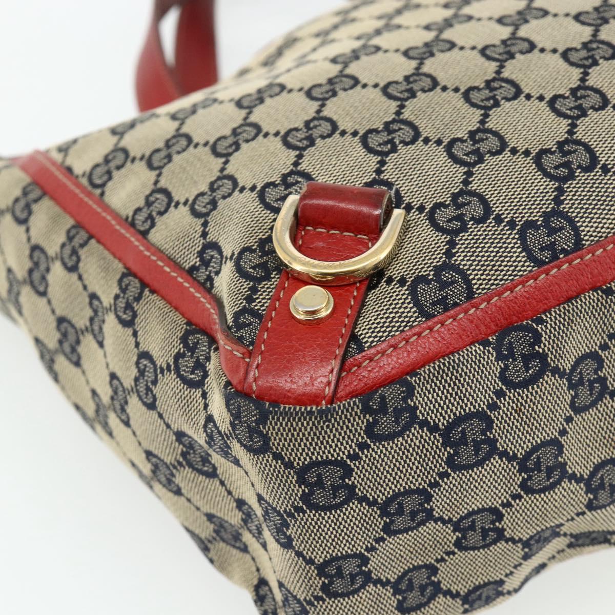 GUCCI GG Canvas Abbey Hand Bag Beige Gold 130739 Auth 177438