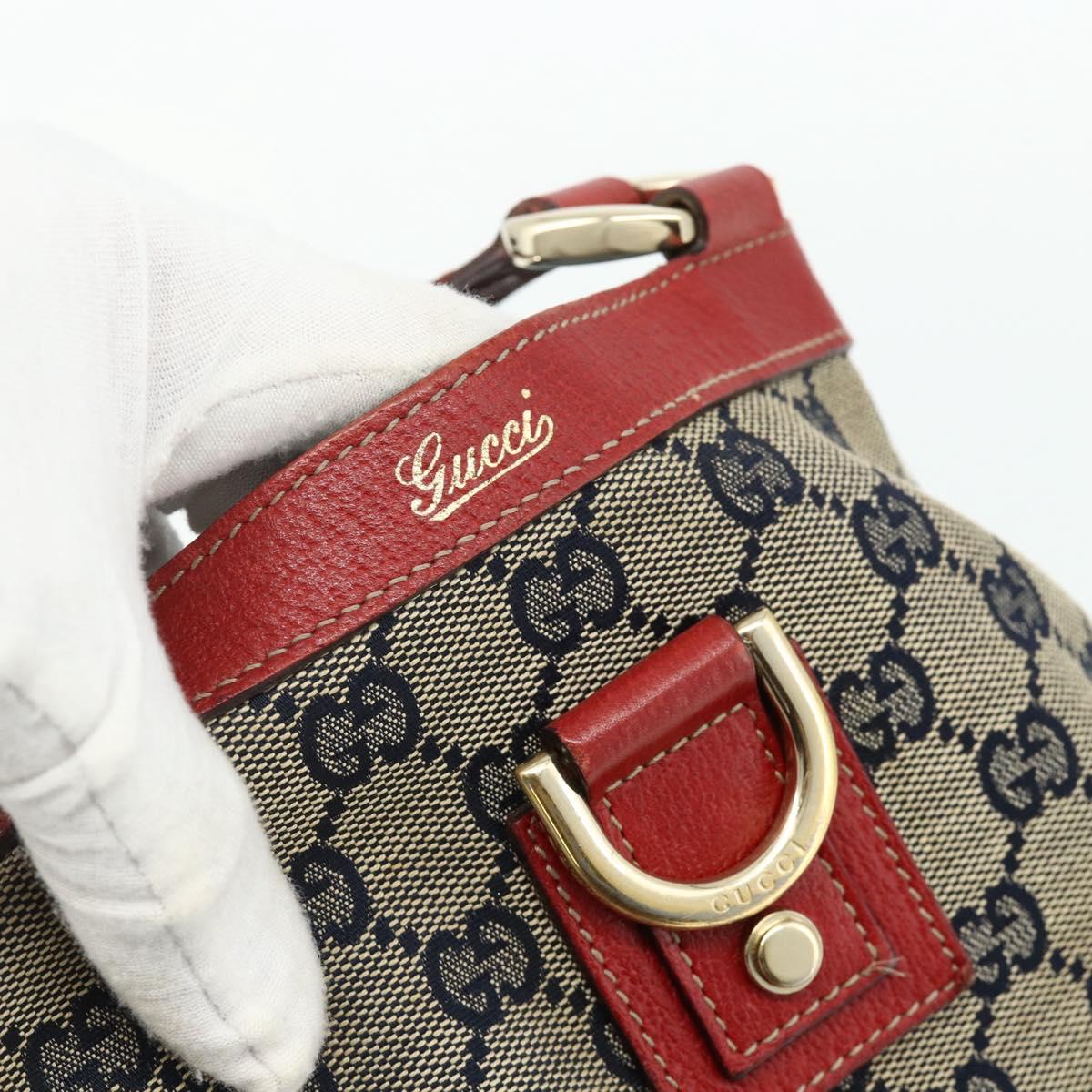 GUCCI GG Canvas Abbey Hand Bag Beige Gold 130739 Auth 177438