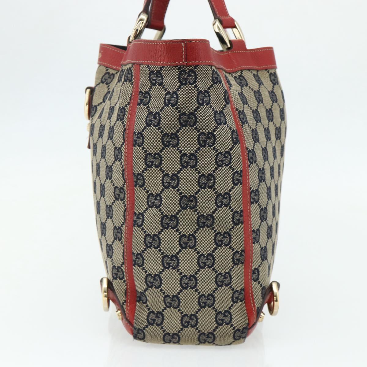 GUCCI GG Canvas Abbey Hand Bag Beige Gold 130739 Auth 177438