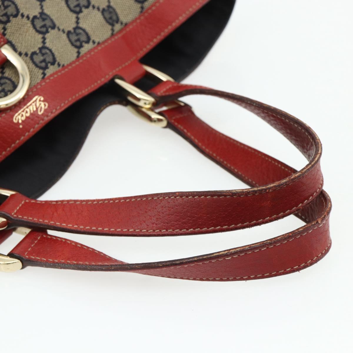 GUCCI GG Canvas Abbey Hand Bag Beige Gold 130739 Auth 177438