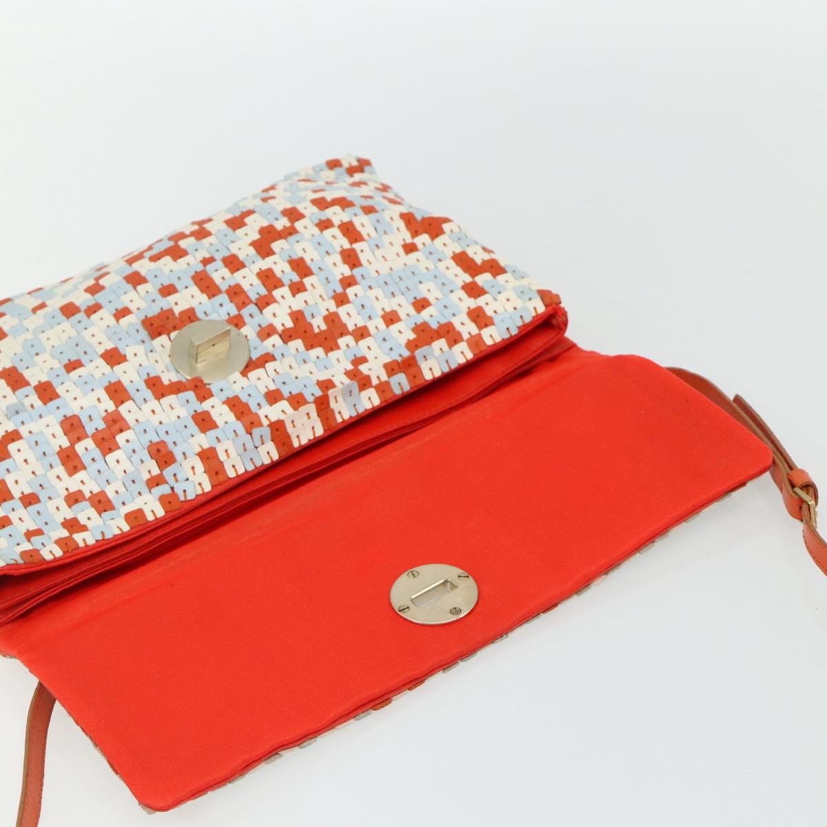 BOTTEGA VENETA Shoulder Bag Leather Orange Auth 177445A