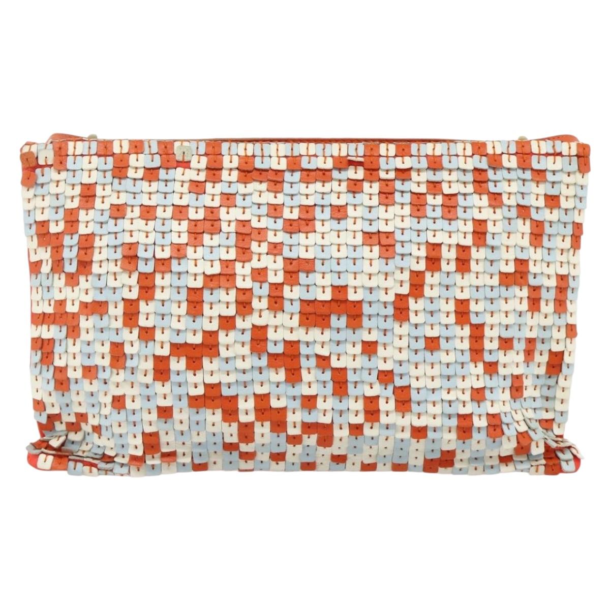 BOTTEGA VENETA Shoulder Bag Leather Orange Auth 177445A