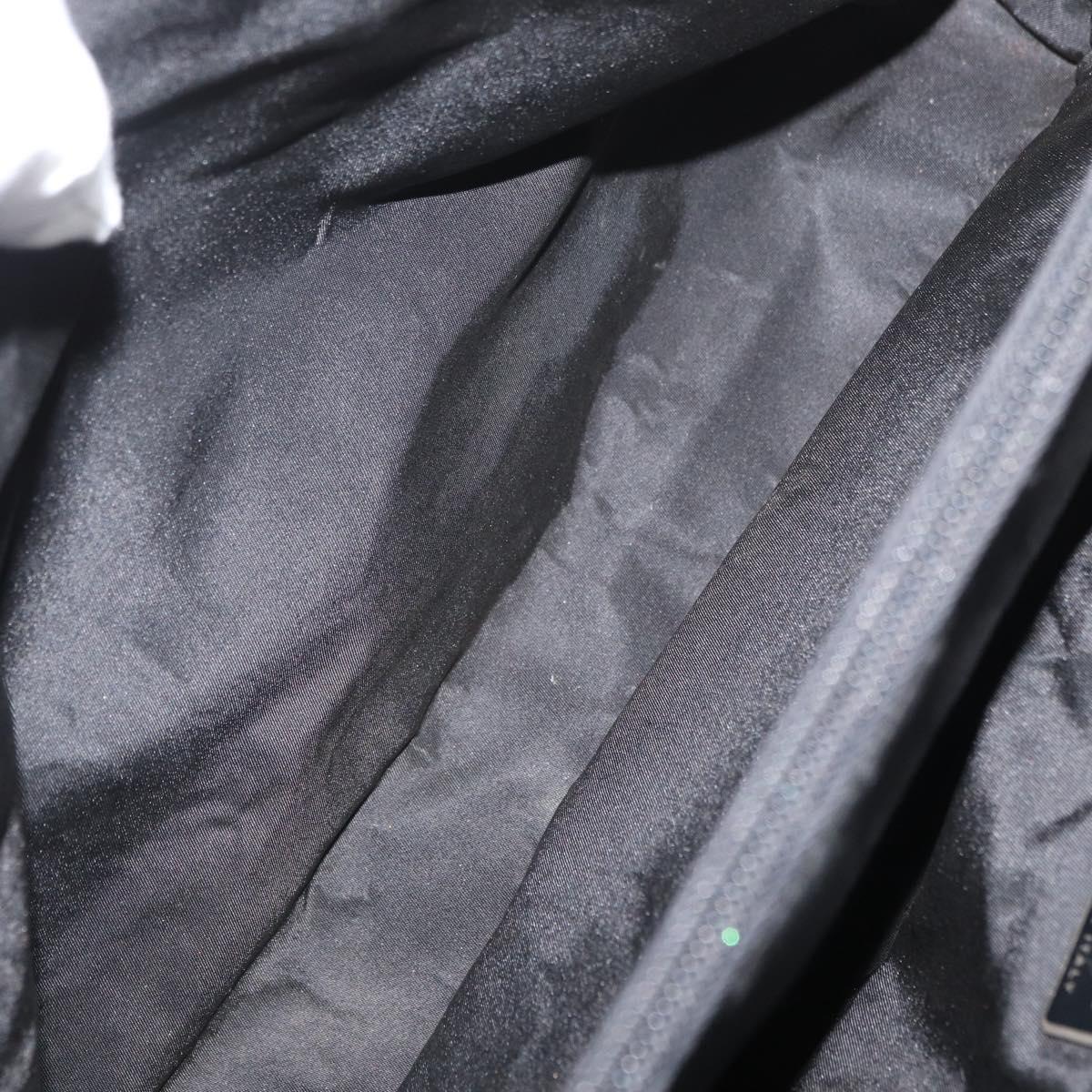 PRADA Hand Bag Nylon Black Silver Auth 177469