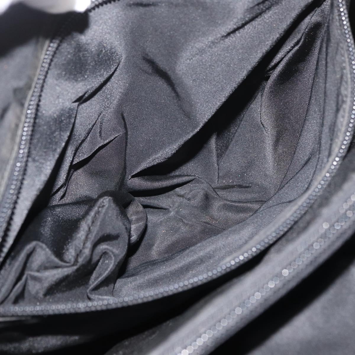 PRADA Hand Bag Nylon Black Silver Auth 177469