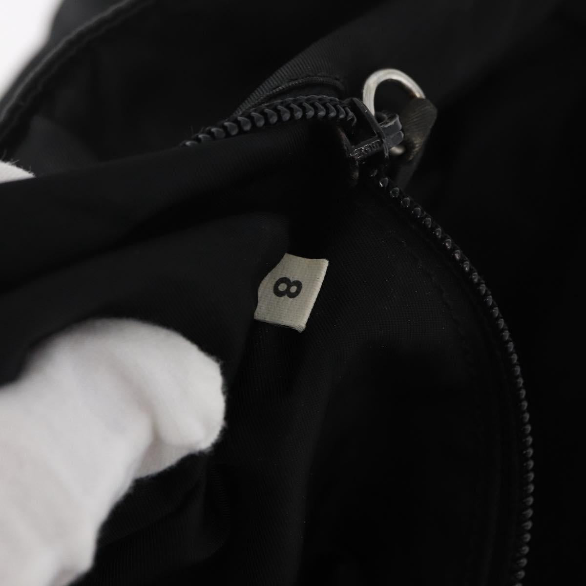 PRADA Hand Bag Nylon Black Silver Auth 177469