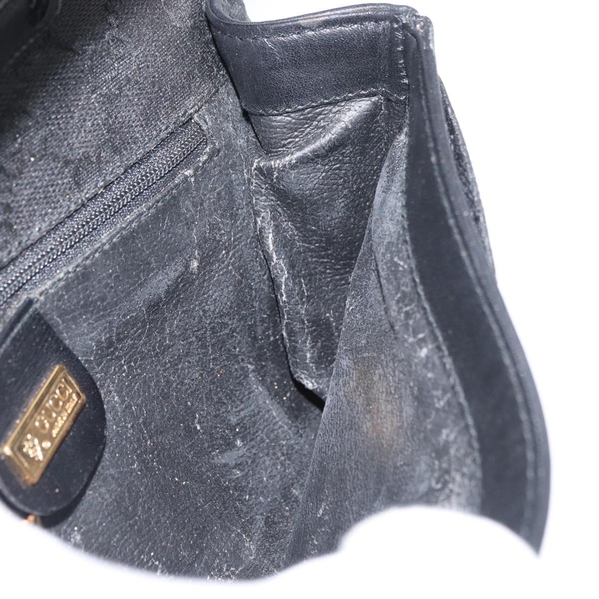 GUCCI GG Canvas Shoulder Bag Black Gold 004 904 0198 Auth 177480