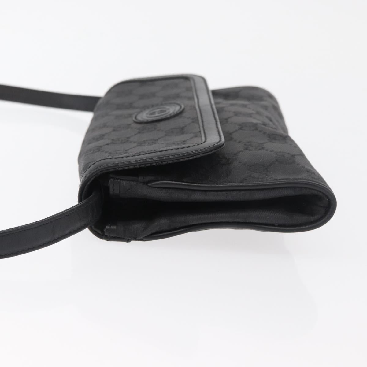 GUCCI GG Canvas Shoulder Bag Black Gold 004 904 0198 Auth 177480