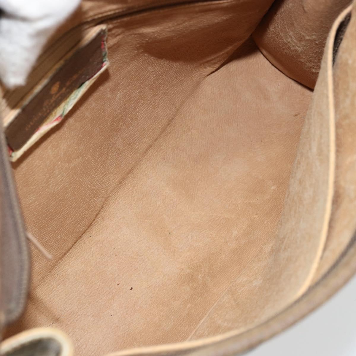 GUCCI GG Supreme Clutch Bag PVC Beige Gold 97 01 038 Auth 177482