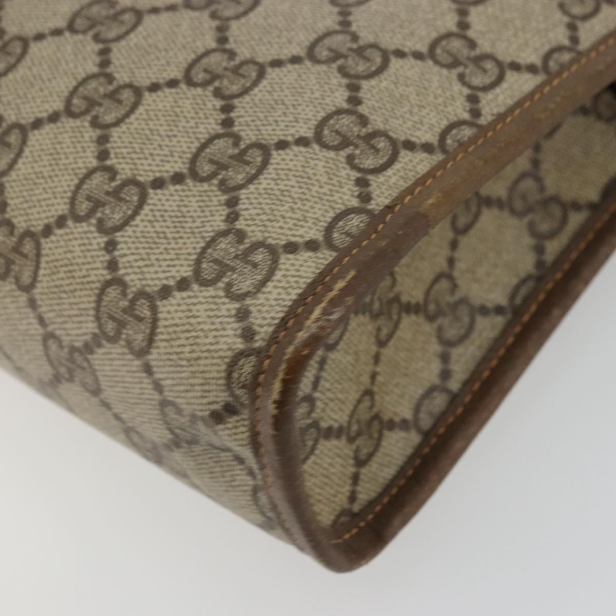 GUCCI GG Supreme Clutch Bag PVC Beige Gold 97 01 038 Auth 177482