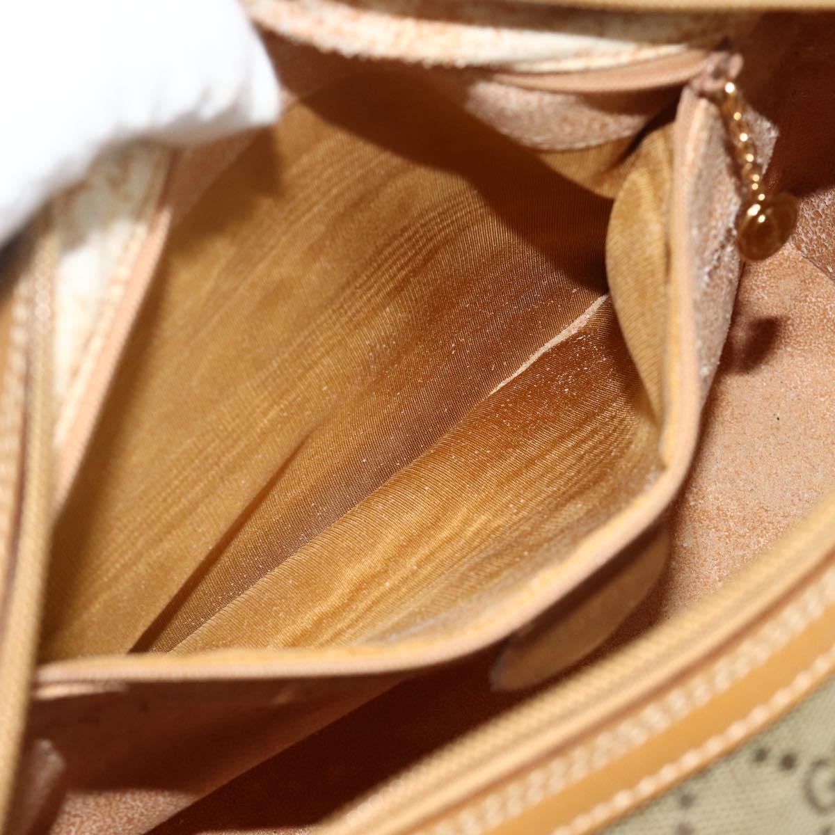 GUCCI GG Canvas Hand Bag 2way Beige Gold 000 2854 0281 Auth 177485