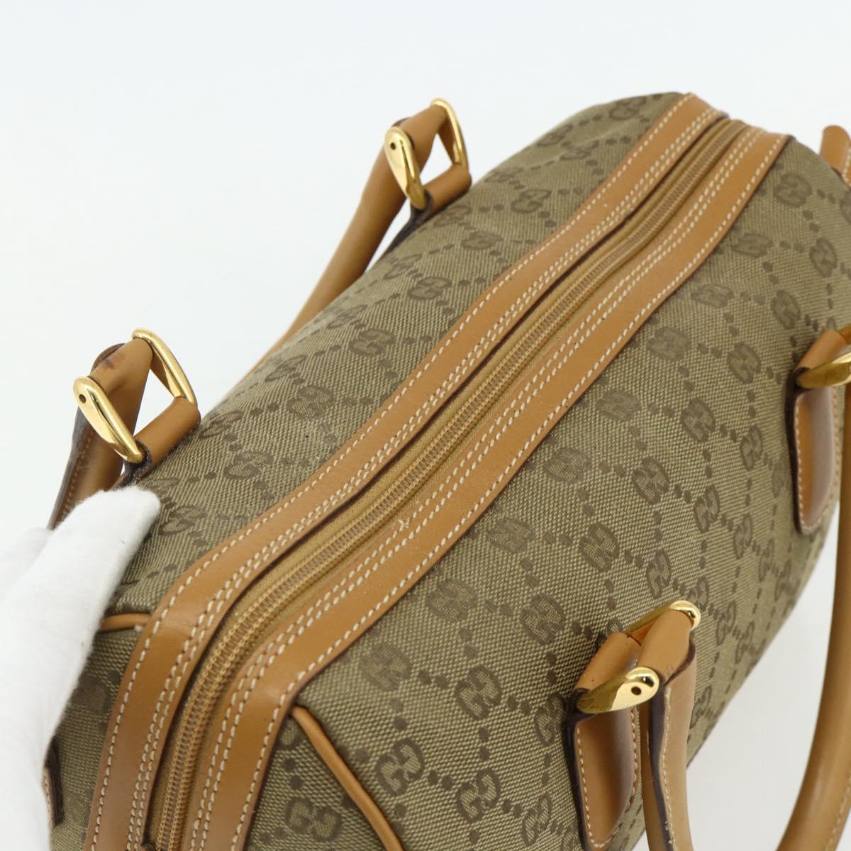 GUCCI GG Canvas Hand Bag 2way Beige Gold 000 2854 0281 Auth 177485
