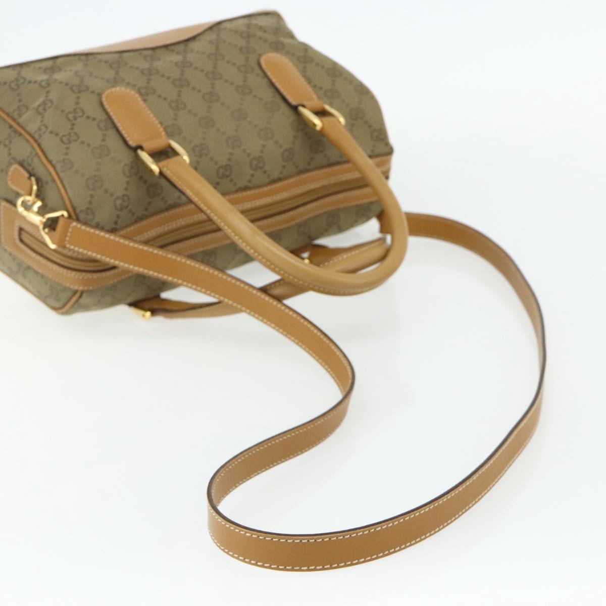 GUCCI GG Canvas Hand Bag 2way Beige Gold 000 2854 0281 Auth 177485