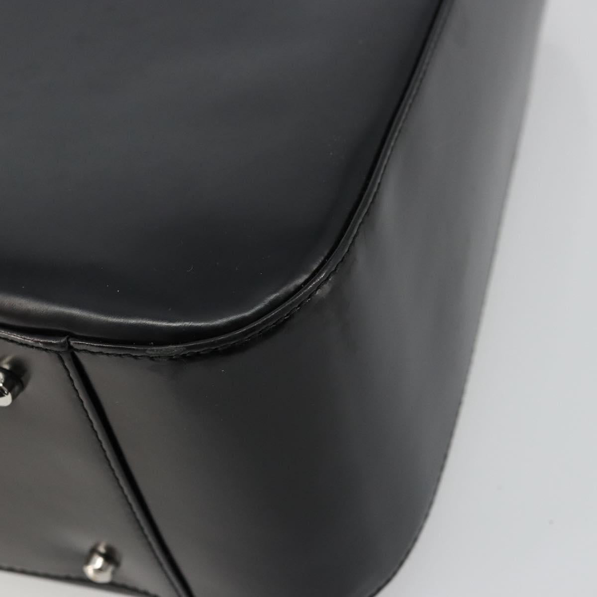 GUCCI Hand Bag Patent leather Black Silver 000 2058 0504 5 Auth 177486