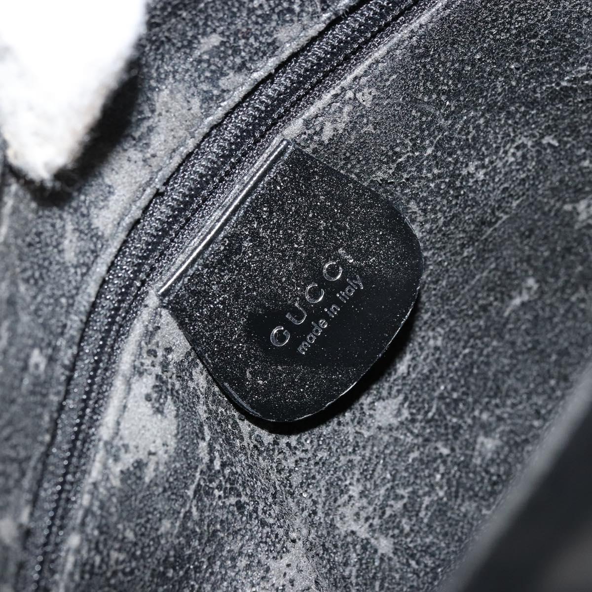GUCCI Hand Bag Patent leather Black Silver 000 2058 0504 5 Auth 177486