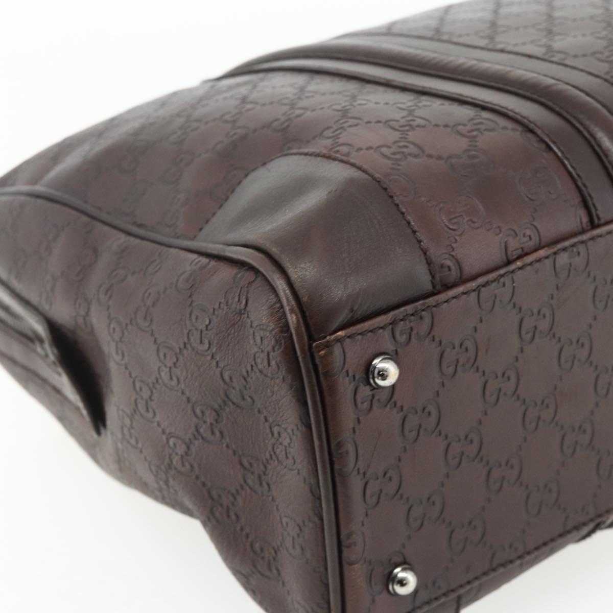 GUCCI GG Canvas Guccissima Hand Bag Leather Brown Silver 145845 Auth 177487A