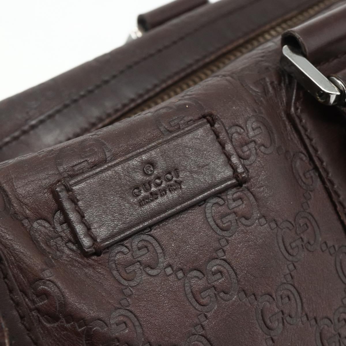 GUCCI GG Canvas Guccissima Hand Bag Leather Brown Silver 145845 Auth 177487A