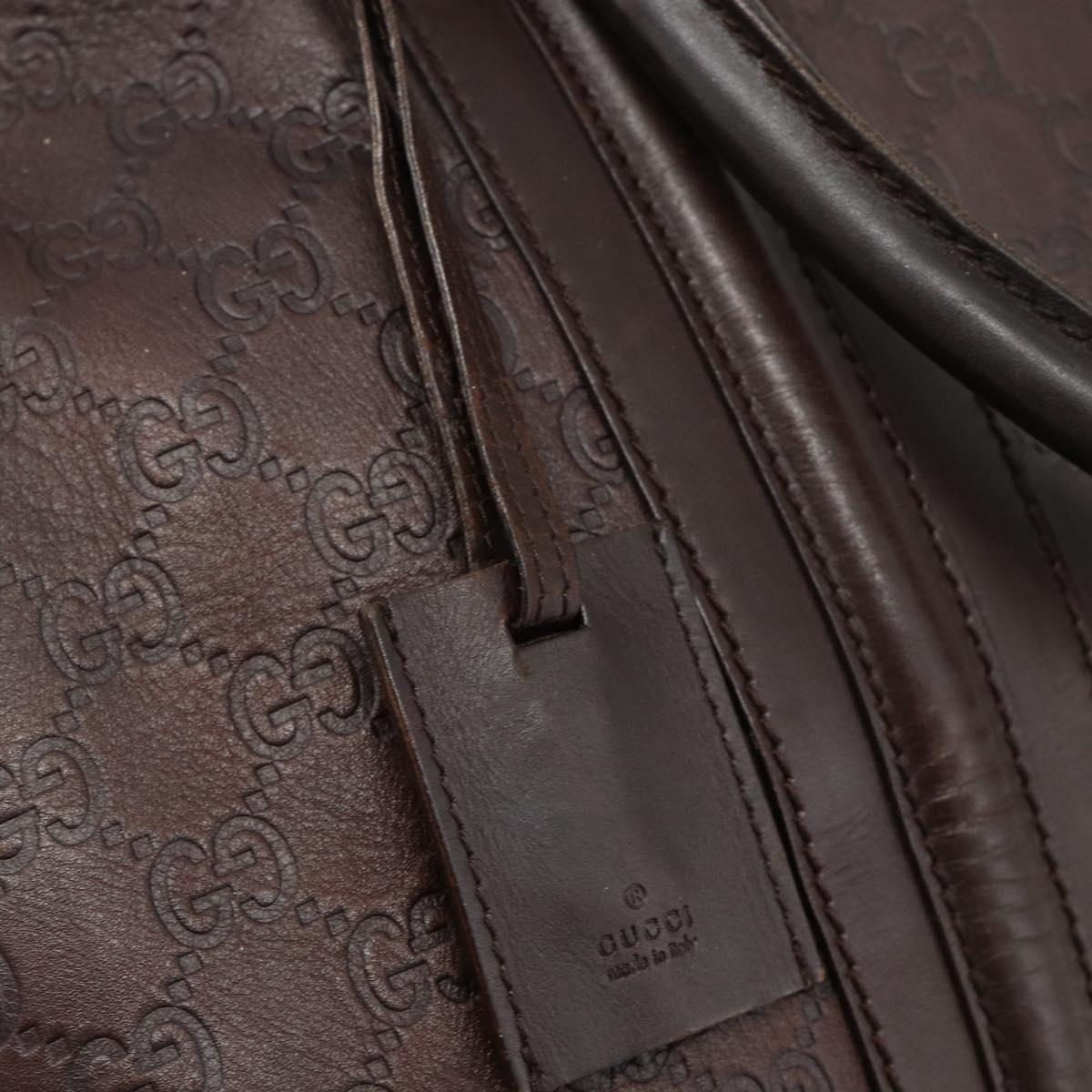 GUCCI GG Canvas Guccissima Hand Bag Leather Brown Silver 145845 Auth 177487A