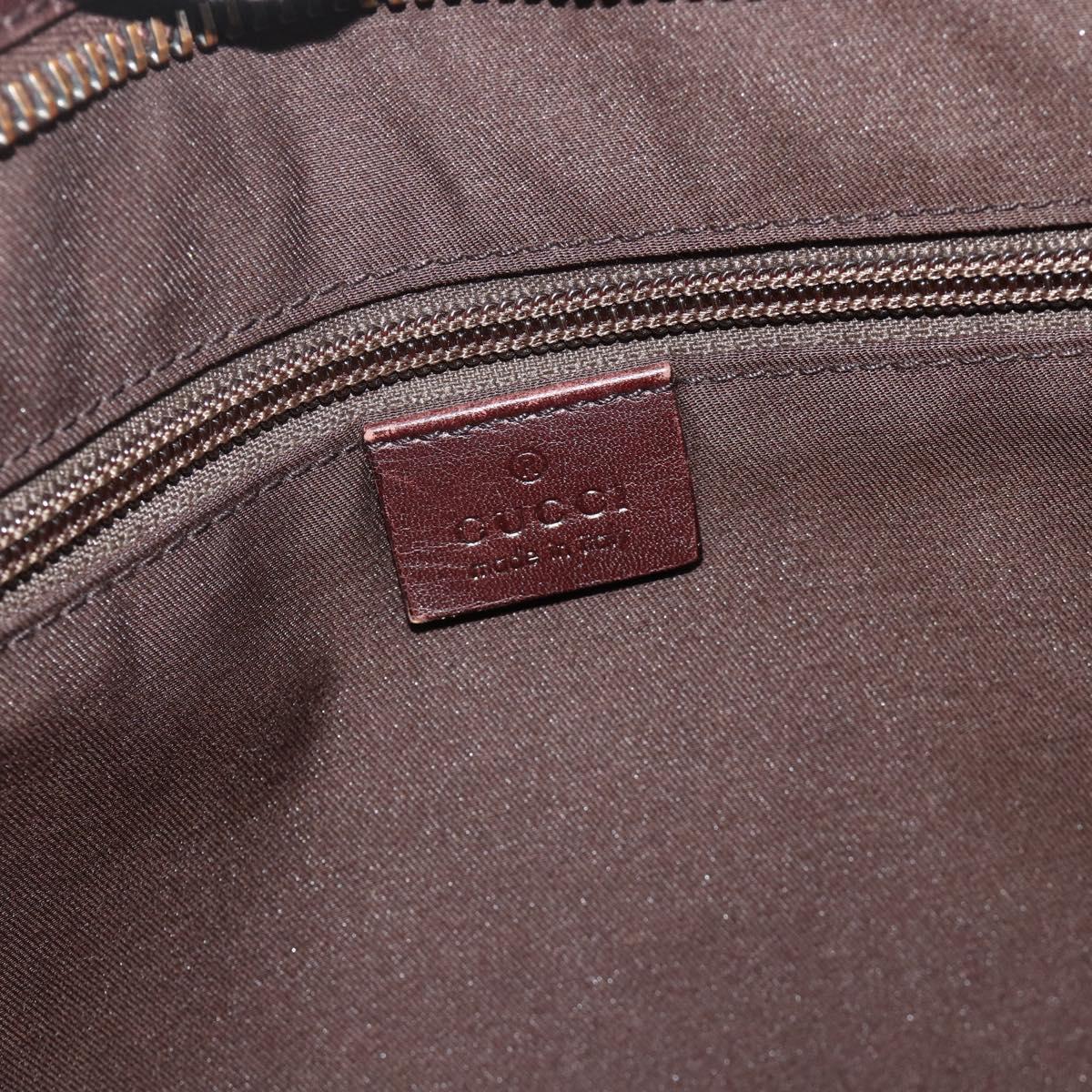GUCCI GG Canvas Guccissima Hand Bag Leather Brown Silver 145845 Auth 177487A