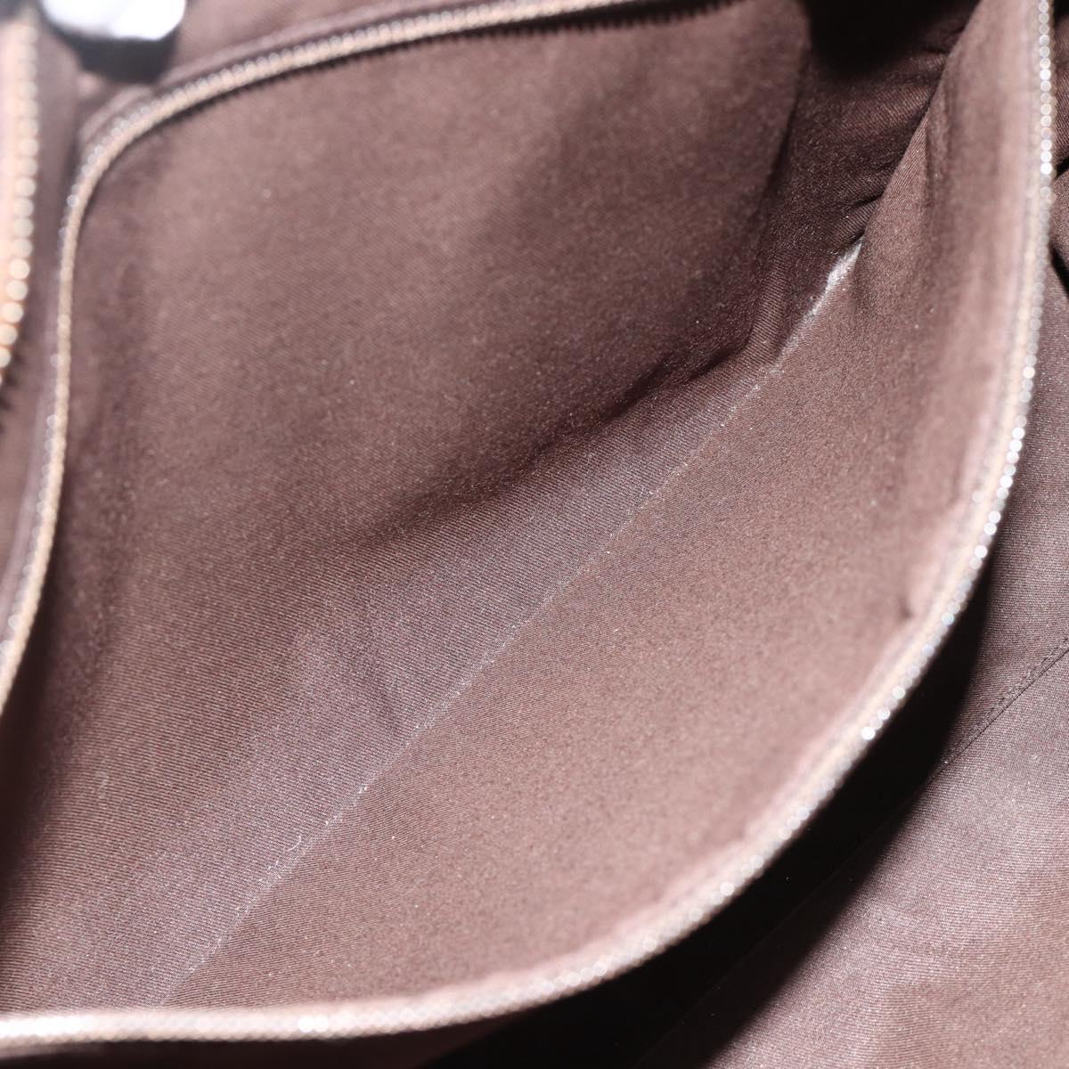 GUCCI GG Canvas Guccissima Hand Bag Leather Brown Silver 145845 Auth 177487A