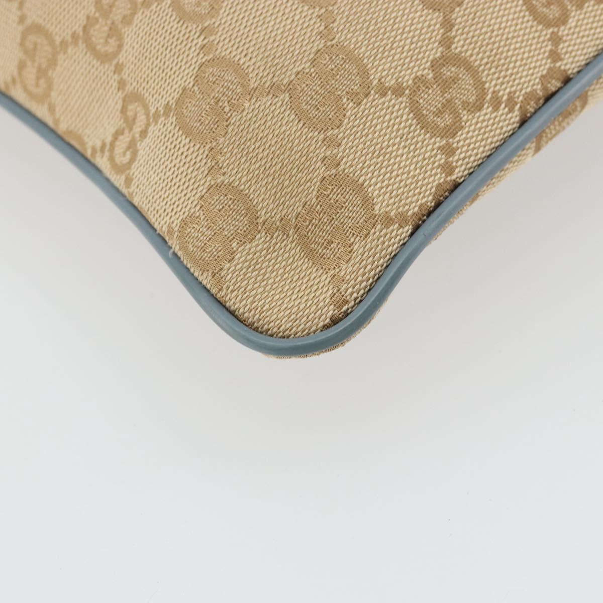 GUCCI GG Canvas Sherry Line Shoulder Bag Beige Silver 146309 Auth 177489A