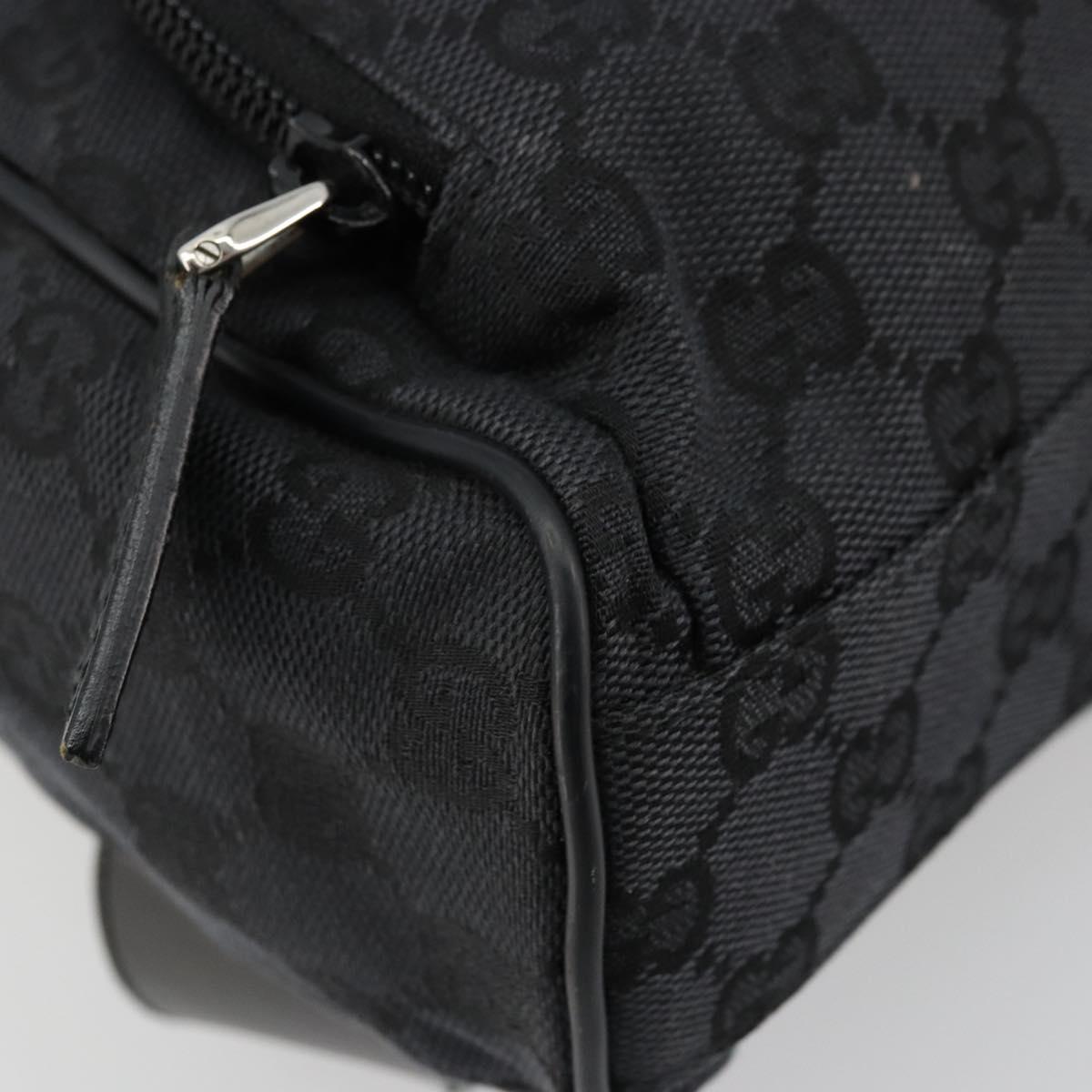 GUCCI GG Canvas Backpack Black Silver 019 0352 Auth 177495A