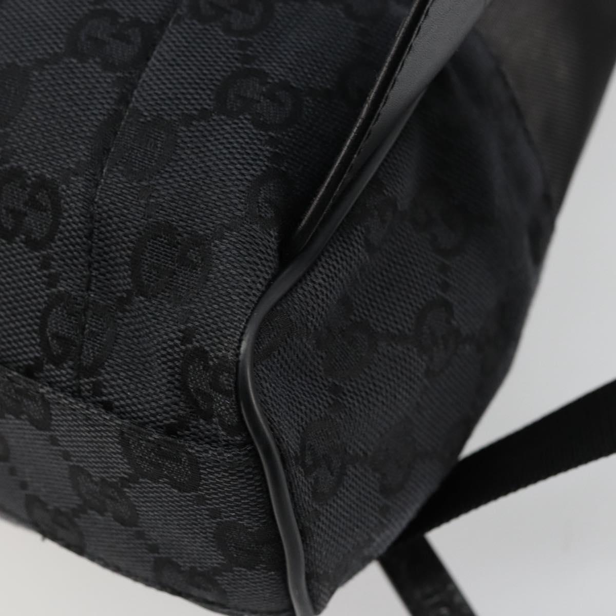GUCCI GG Canvas Backpack Black Silver 019 0352 Auth 177495A