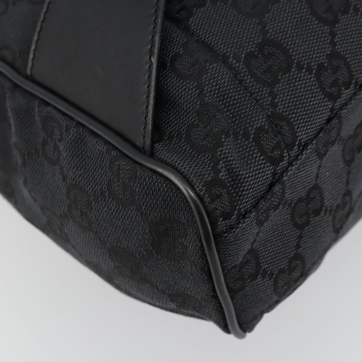 GUCCI GG Canvas Backpack Black Silver 019 0352 Auth 177495A