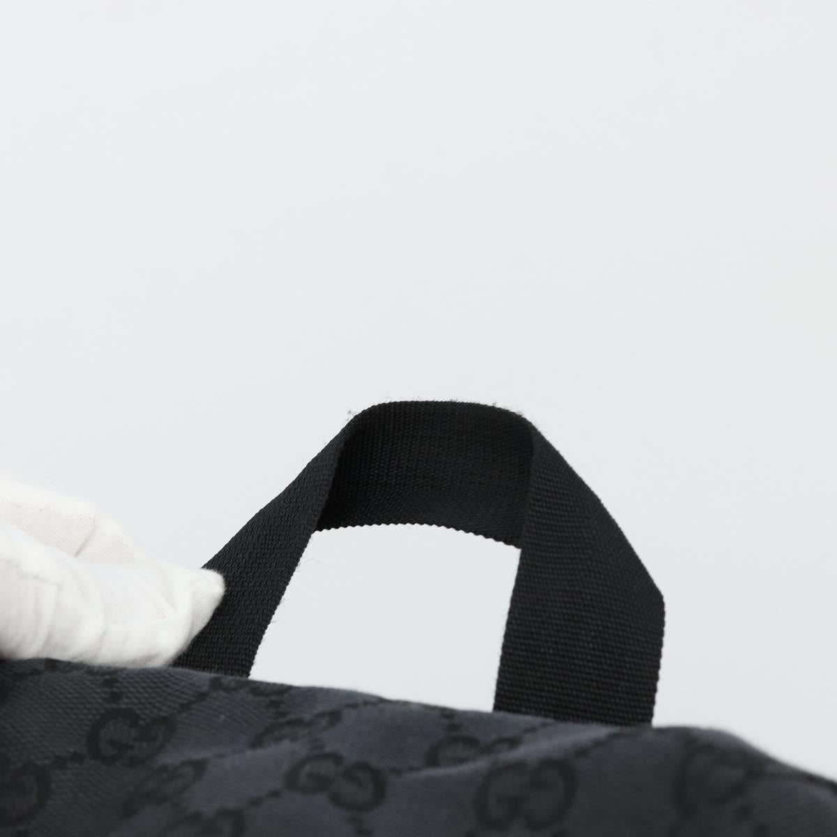 GUCCI GG Canvas Backpack Black Silver 019 0352 Auth 177495A