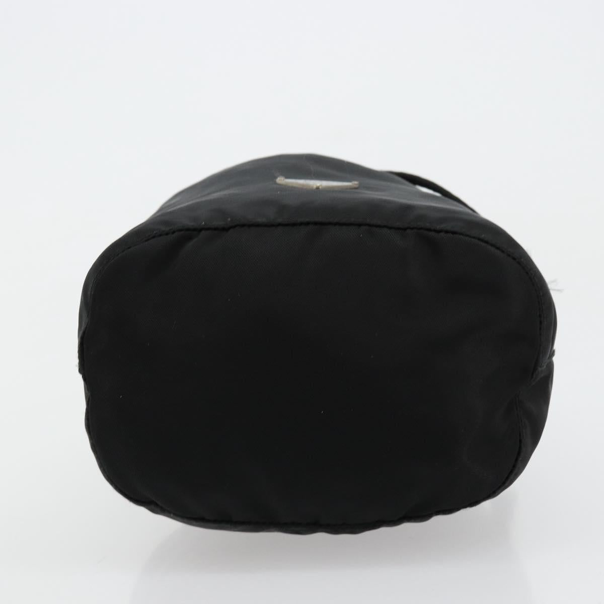 PRADA Purse Pouch Nylon Black Silver Auth 177497A