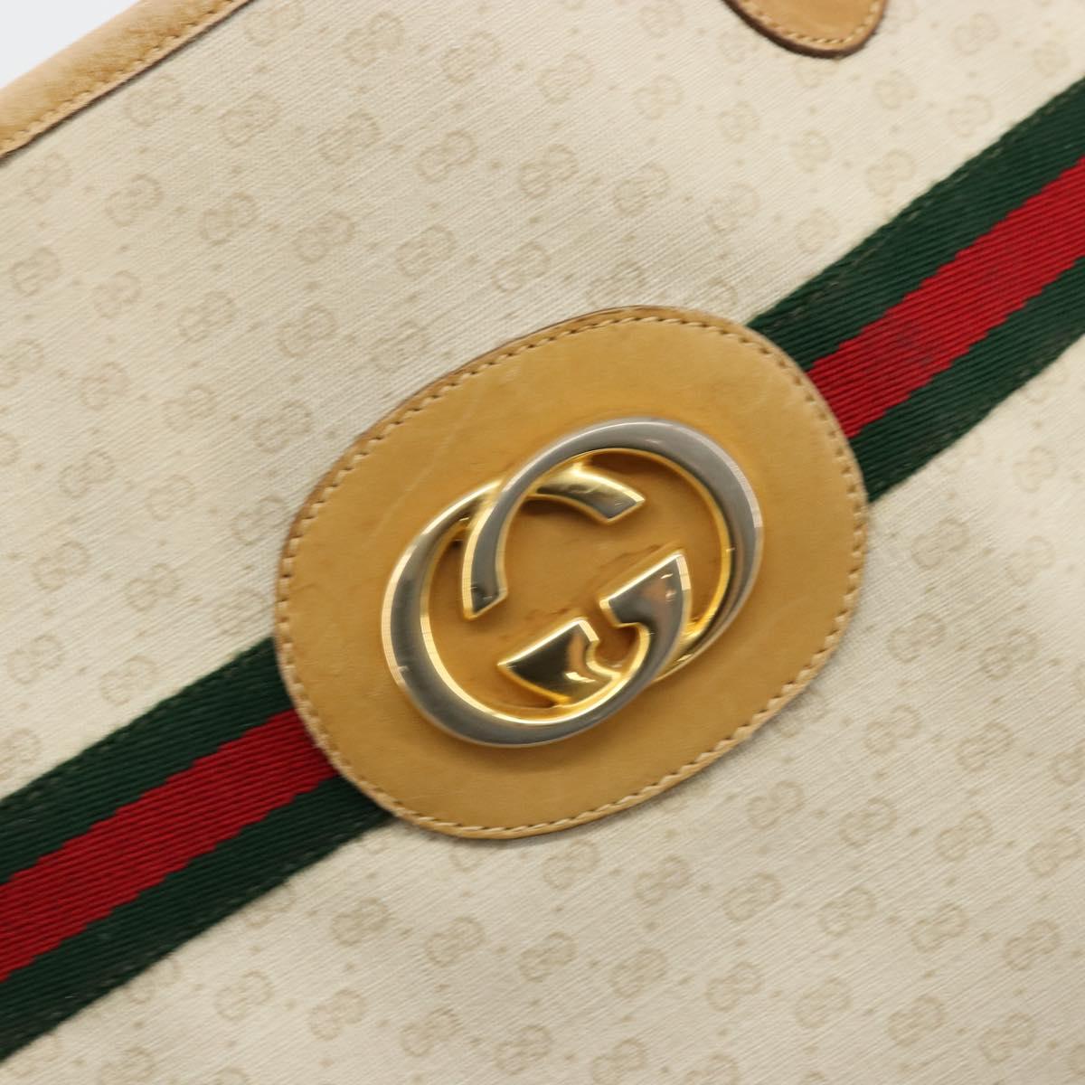 GUCCI GG Supreme Web Sherry Line Bag PVC Ivory Red 002 904 0131 Auth 177498