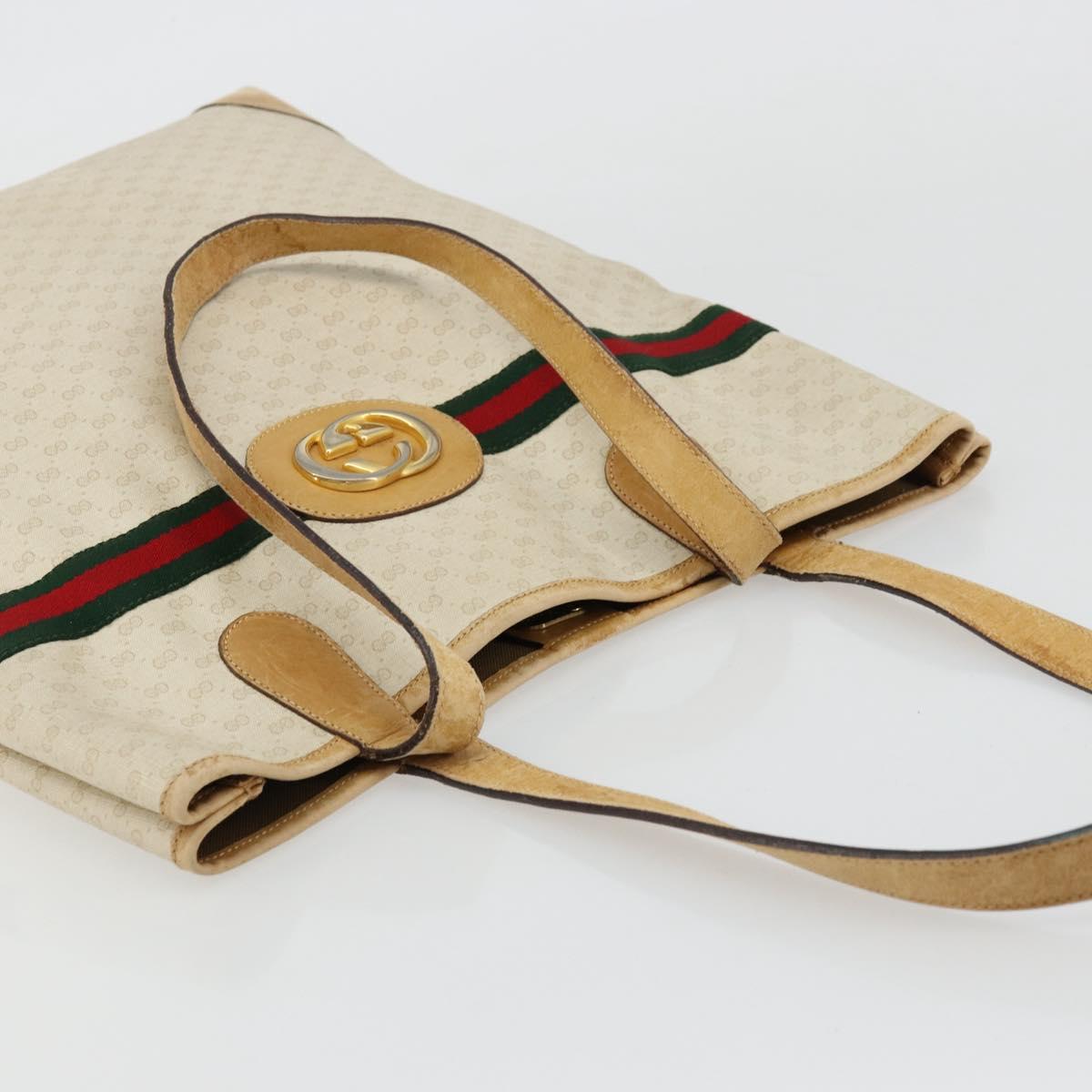GUCCI GG Supreme Web Sherry Line Bag PVC Ivory Red 002 904 0131 Auth 177498