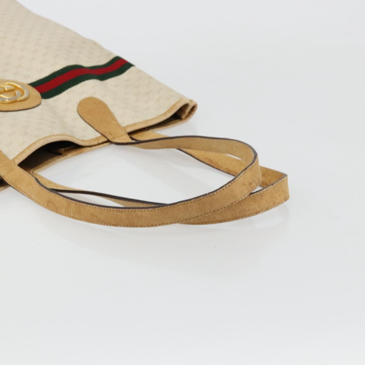 GUCCI GG Supreme Web Sherry Line Bag PVC Ivory Red 002 904 0131 Auth 177498