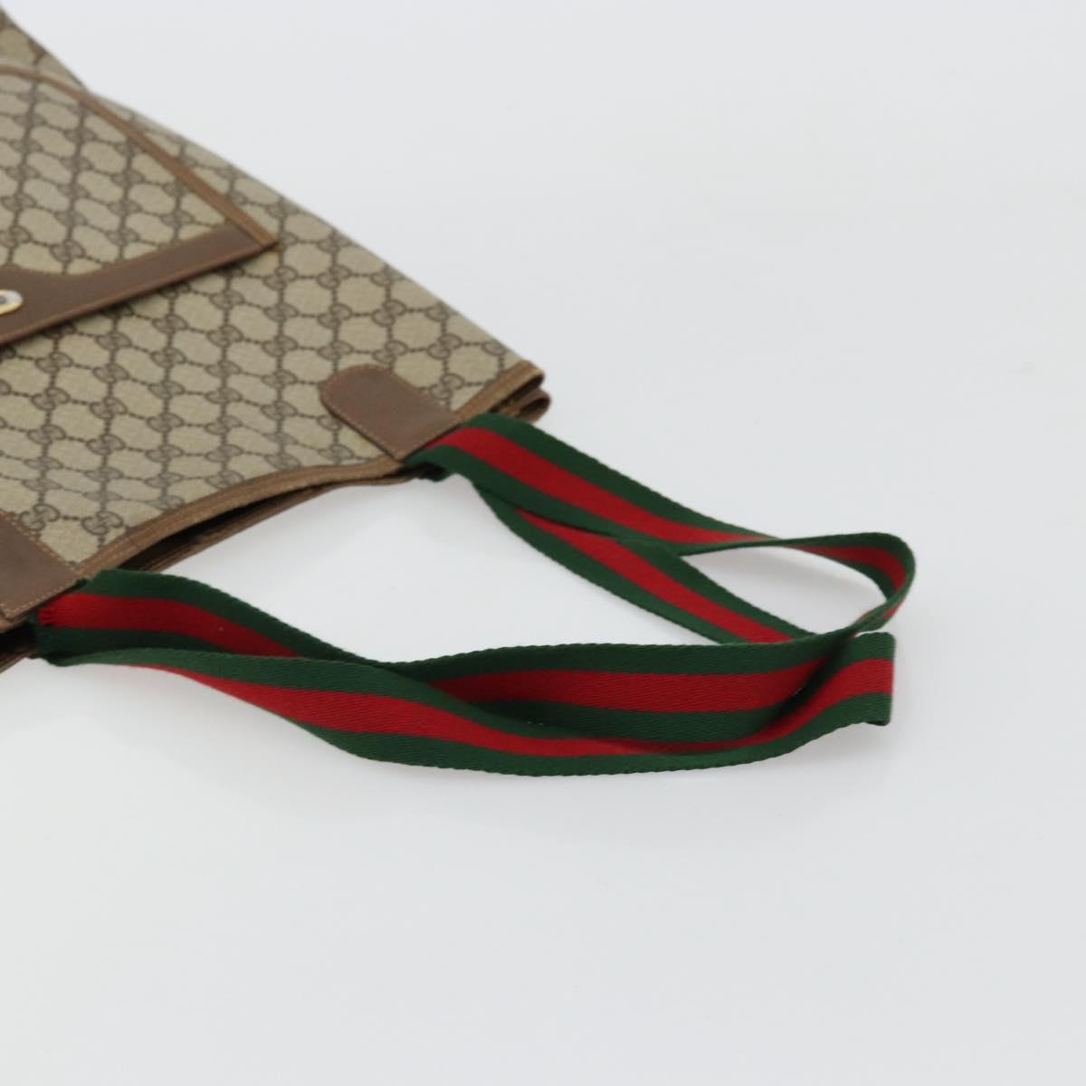 GUCCI GG Supreme Web Sherry Line Bag PVC Beige Red Green 39 02 003 Auth 177499