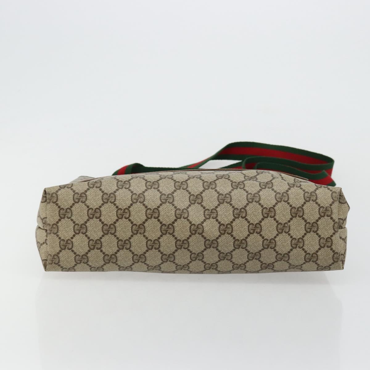 GUCCI GG Supreme Web Sherry Line Bag PVC Beige Red Green 39 02 003 Auth 177499