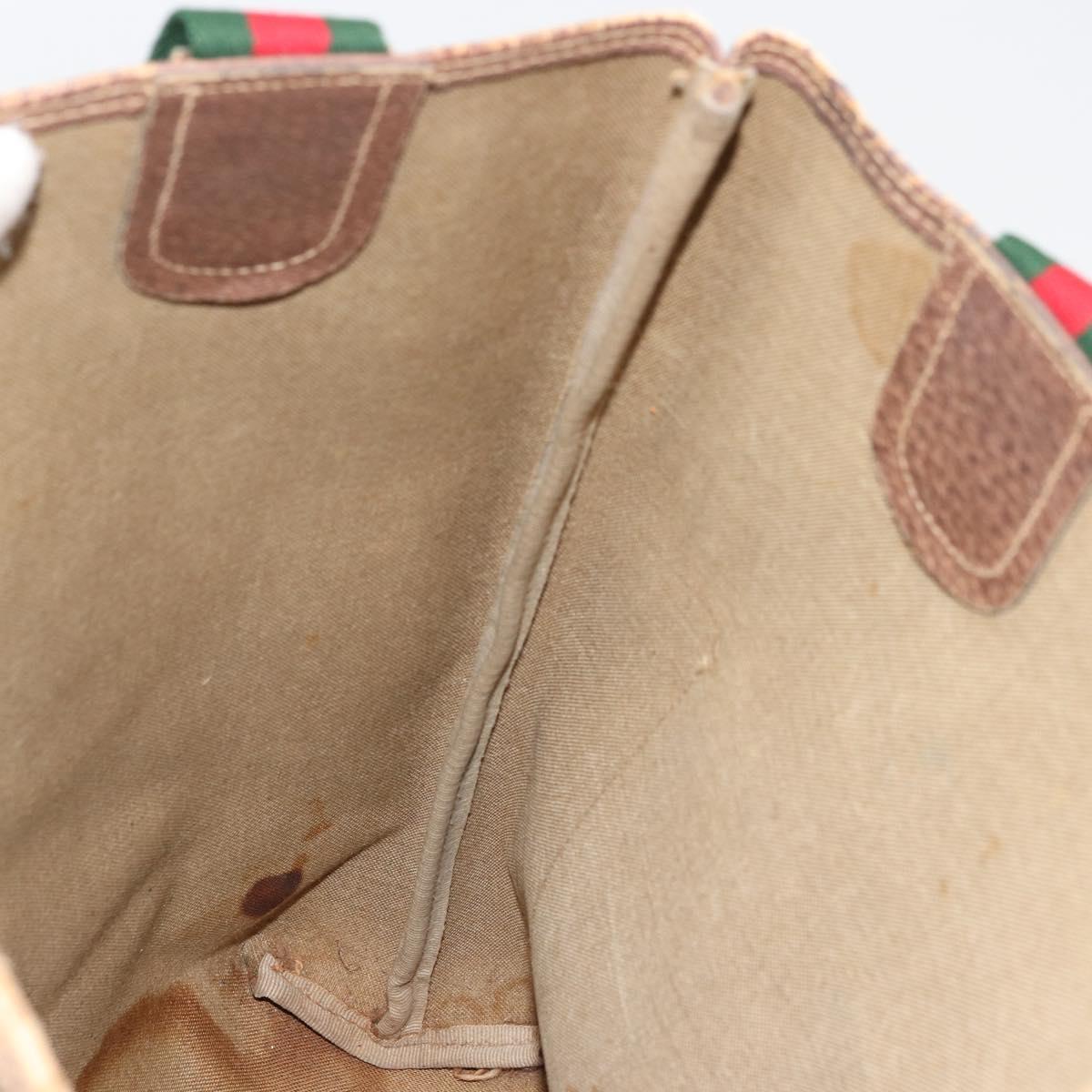 GUCCI GG Supreme Web Sherry Line Bag PVC Beige Red Green 39 02 003 Auth 177501