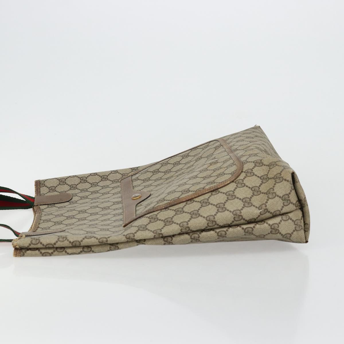GUCCI GG Supreme Web Sherry Line Bag PVC Beige Red Green 39 02 003 Auth 177501
