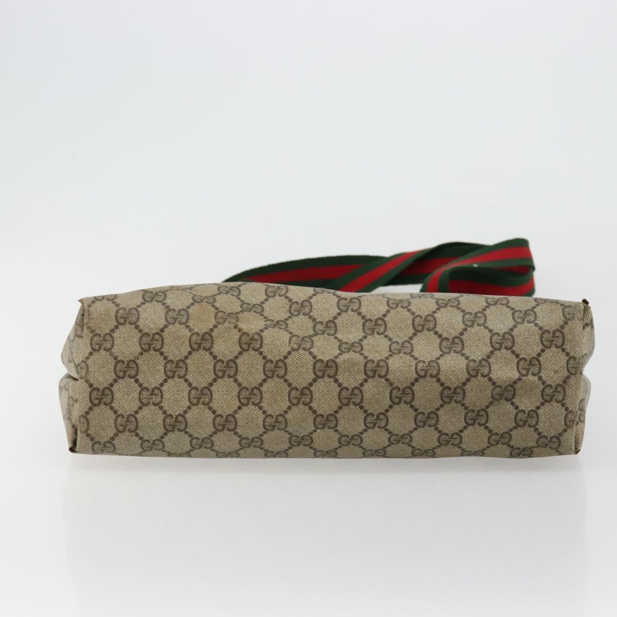 GUCCI GG Supreme Web Sherry Line Bag PVC Beige Red Green 39 02 003 Auth 177501