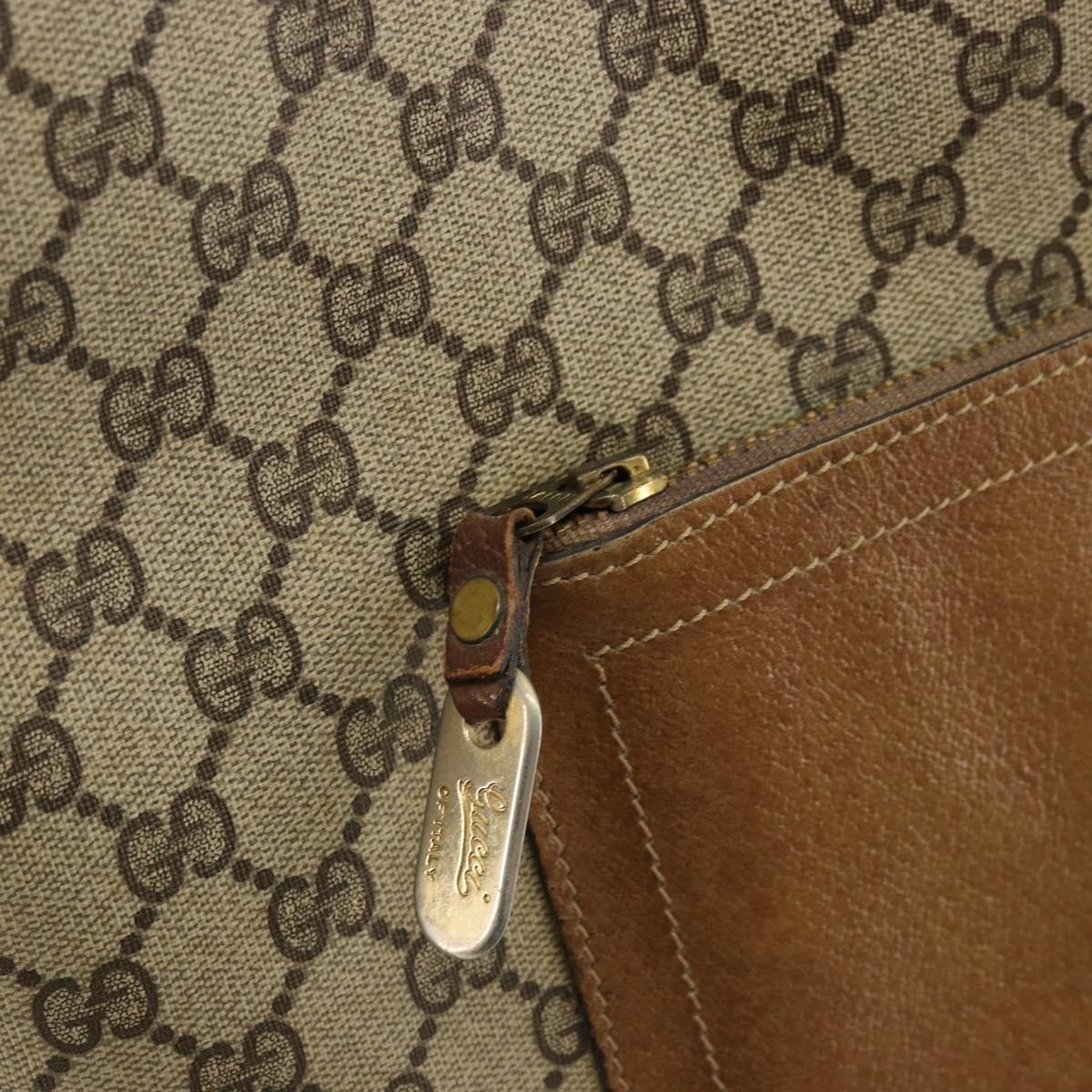 GUCCI GG Supreme Web Sherry Line Tote Bag PVC Beige Red Green Auth 177505