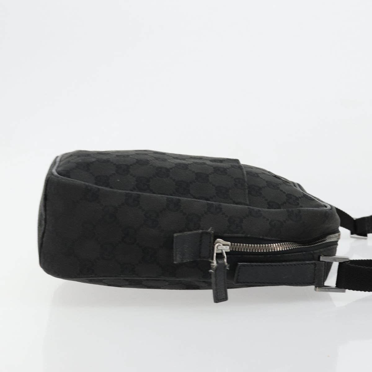 GUCCI GG Canvas Shoulder Bag Black Silver 122759 Auth 177508