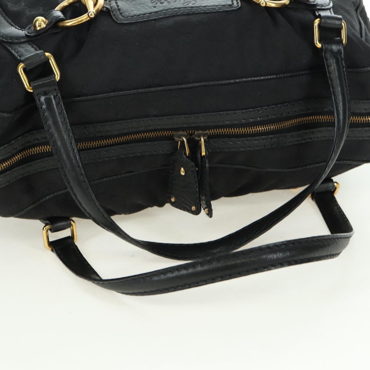 GUCCI GG Canvas Hand Bag Black Gold 211967 Auth 177510V