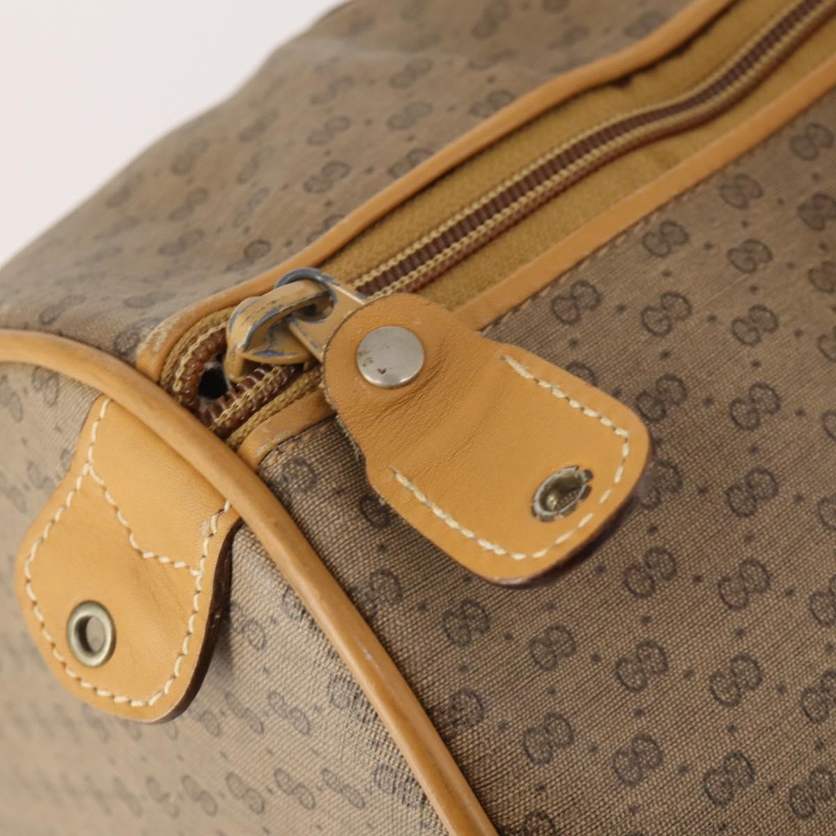 GUCCI Micro GG Supreme Boston Bag PVC Beige Gold Auth 177515