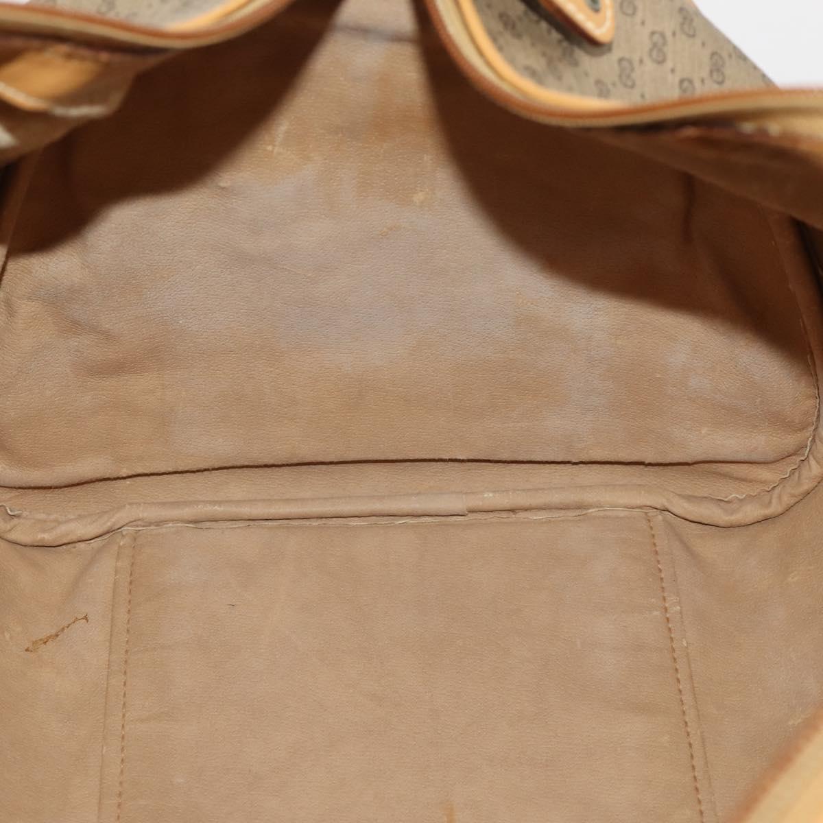 GUCCI Micro GG Supreme Boston Bag PVC Beige Gold Auth 177515