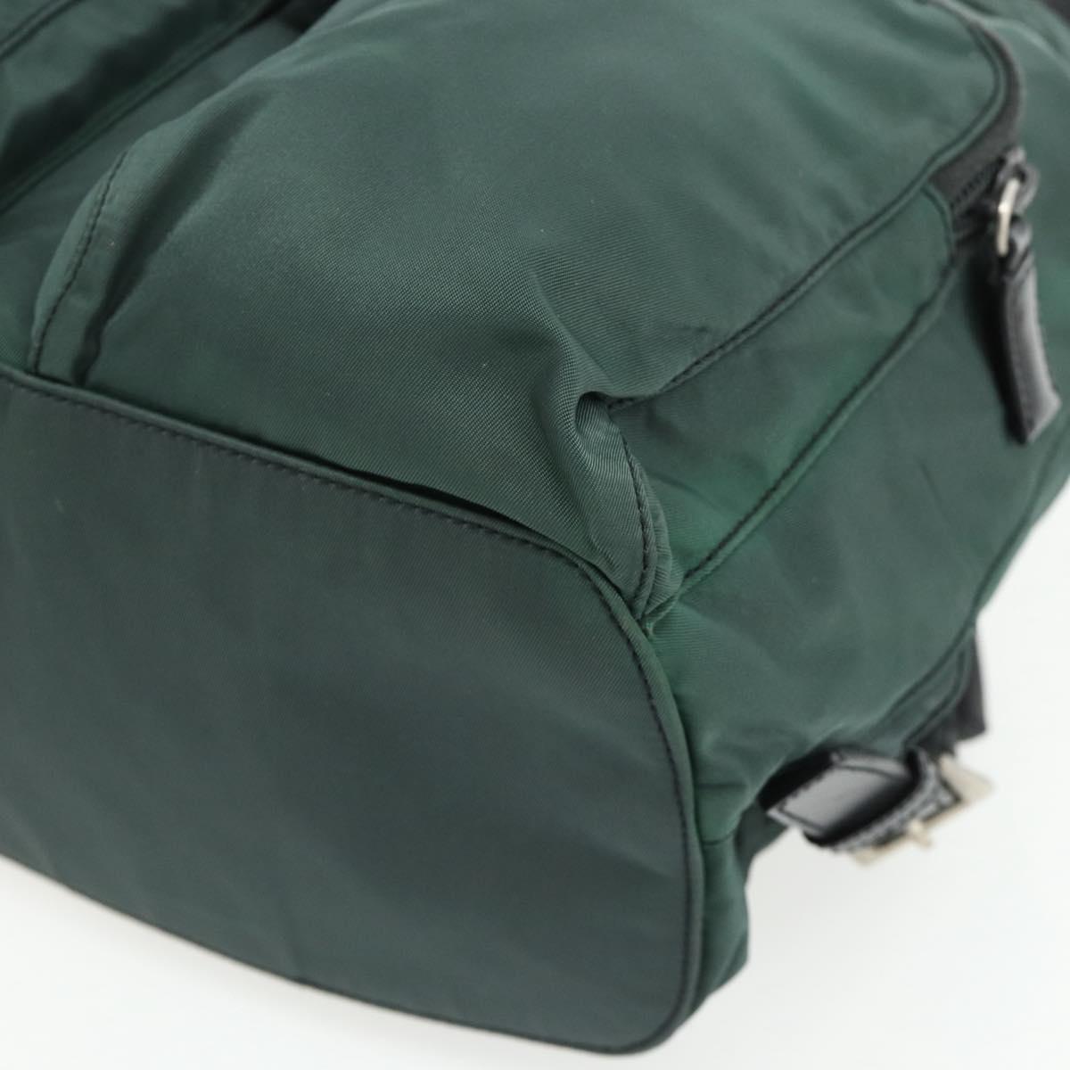 PRADA Backpack Nylon Green Silver Auth 177517