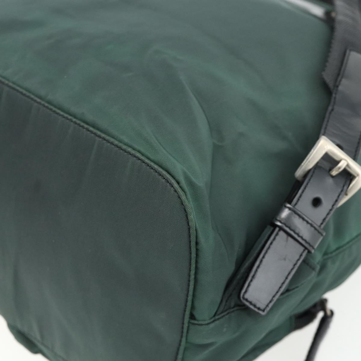 PRADA Backpack Nylon Green Silver Auth 177517