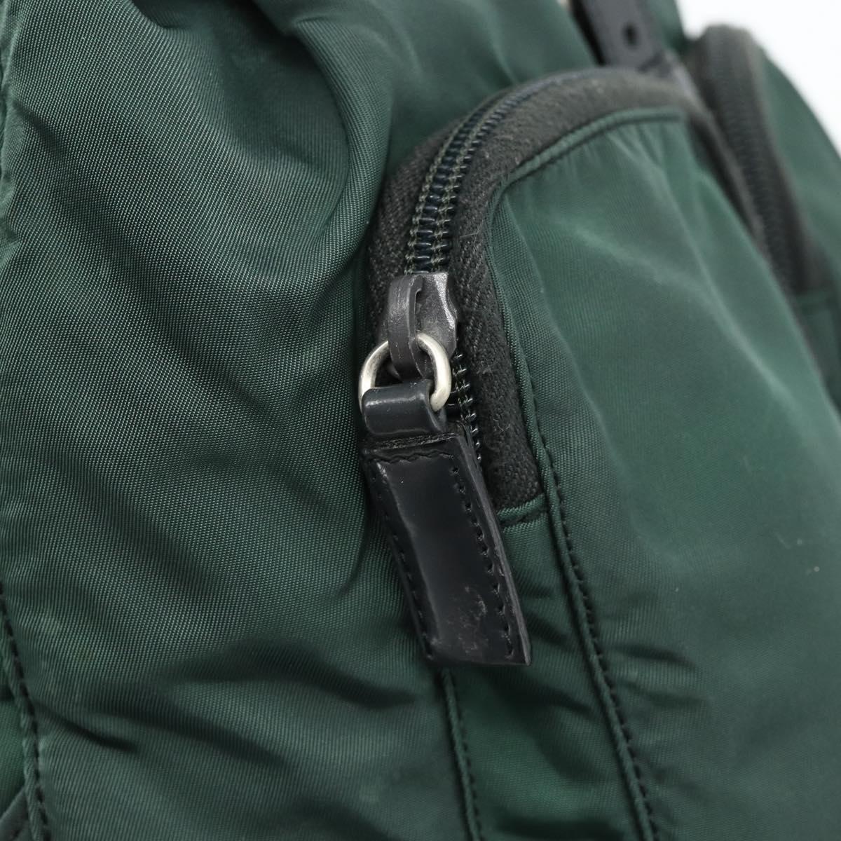 PRADA Backpack Nylon Green Silver Auth 177517
